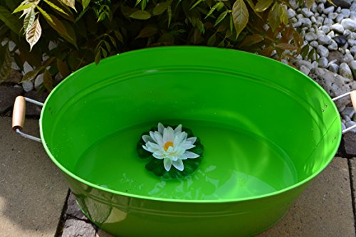 Pflanzschale Zinkwanne groß- Länge 61 cm- -hübsch + praktisch- Zinkwanne grün beschichtet- im Landhausstil - 2
