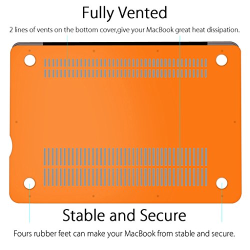 Ueswill Schutzhülle für MacBook, glatte und weiche Hartschale, inklusive Mikrofasertuch Orange MacBook Pro 13″ (CD-ROM Drive) - 4
