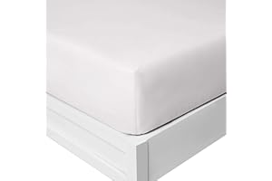 Yorkshire Bedding 25 Cm Fitted Bed Sheets - Super Soft Deep Fitted Sheet Brushed Microfibre Anti Wrinkle Bedsheet Breathable & Fade Resistant (White, Double)