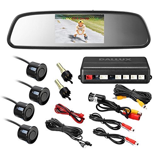 DALLUX Rearview Mirror Monitor Video Parking Sensor Kit, car reverse backup radar, Black Sensor With 4.3 Inch Rearview Mirror monitor Backup reverse HD night vision Camera parking sensor kit RS.9298 (20.00% Off) - Amazon