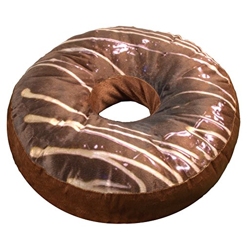 Donut Kissen XXL SWEETY BRAUN in Top-Qualität / Ø 37 cm / gefülltes Dekokissen / zur Dekoration / als Geschenk / als Spielzeug