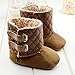 Etosell 0-18M Newborn Toddler Infant Girl Fleece Snow Boots Soft Sole Crib Shoes (S/0-6 Months, Brown)