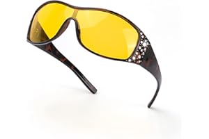 SODQW Lunette de Conduite Vision de Nuit - Polarisées Lunettes de Conduite de Nuit - Jaune anti-éblouissement Lunettes - Protection UVA UVB