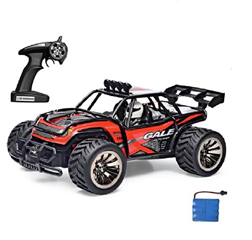 Preisvergleich Produktbild Gogotool Ferngesteuertes Auto 1:16 Skala 2WD Racing Truck Geländewagen 2,4GHz Radio Control Geländewagen Fernbedienung Racing Rennauto Auto Spielzeug Fahrzeug mit 1 Aufladbaren Batterien (Rot)