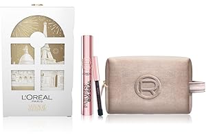 L'OREAL PARIS L'Oréal Paris Pochette Regalo Make Up con Mascara Big Deal e Mini-Matita Occhi Paradise Le Khol, Per i Tuoi Look Festivi, Con Elegante Pochette Champagne in Velluto