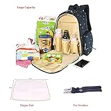 YuHan Baby Wickeltasche Reisen Rucksack Handtasche, großes Fassungsvermögen, Isolierung, Passform für Kinderwagen, Windelrucksack - 6