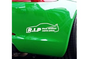 Dinger-Design Aufkleber R.I.P Paul Walker Auto JDM Tuning 2 OEM Dub Decal Stickerbomb 20x6 cm Weiß