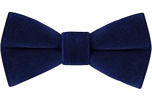 HOULIFE Velvet Bow Tie for Kid – Adjustable Pre-tied Bowtie for Boy Girls, Solid Colour Butterfly Bow Ties for Party Ball Banquet Wedding