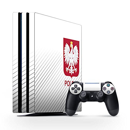 Sony Playstation 4 Pro Folie Skin Sticker aus Vinyl-Folie Aufkleber Polen EM Trikot football fussball