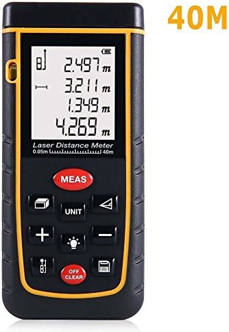 XSMeterHouse 131 Feet/40 Meters Digital Laser Distance Meter Rangefinder Measuring Tester Layout Tool with LCD Backlight Display