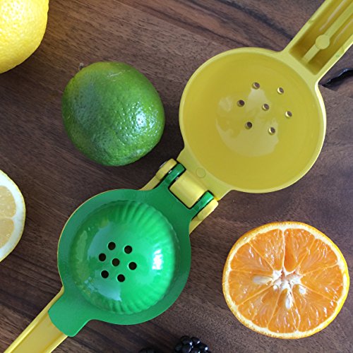 Zitronenpresse | Limettenpresse | Orangenpresse | Manuelle Zitruspresse aus Aluminium | Handpresse gelb grün - 4