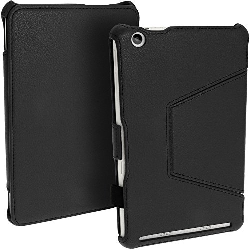 igadgitz Schwarz PU Ledertasche Hülle Cover für Acer Iconia One 7 B1-730HD mit Multi-Winkel Betrachtungs + Handschlaufe + Stylus-Stift Elastischen Halter + Displayschutzfolie - 2