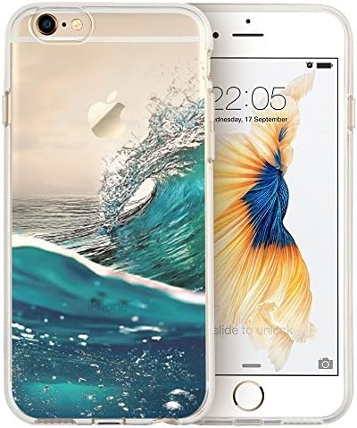Transparent Scene/Scenery/Landscape CLEAR Hybrid Cover Case (TPU Surround with Hard Back) Surf Wave Ocean Range for iPhone 6s (4.7") (TPU Surround with Hard Back) FREE Screen Protector Included!