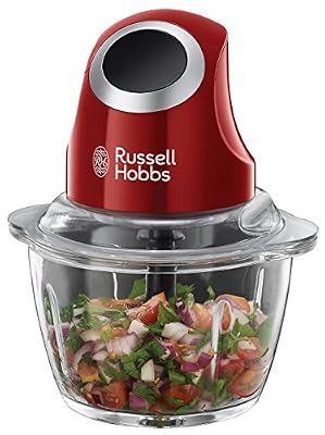Russell Hobbs 24660-56 Hâchoir Desire-Bol Verre-Capacité 1L, Rouge/Noir