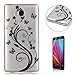 Produktbild CaseHome Silicone Gel HUAWEI Honor 5X Hülle(Mit Frei HD Displayschutzfolie) Transparent Weiche Silikon Schutzhülle,Weicher Flexibel Klar Gel Silikon TPU Hülle Superdünn Stoßfest Tasche Telefon-Kasten Schutz Tasche Schutzhülle Durchsichtig Handyhülle Silikon Case Schale für HUAWEI Honor 5X with Unique Black Pattern Design-Butterfly Floral Leaf