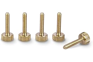 PrecisionGeek Śruby Radełkowane Płaskie M3 x 15mm, Mosiądz, Do Obudowy Komputera (zestaw 5 sztuk)