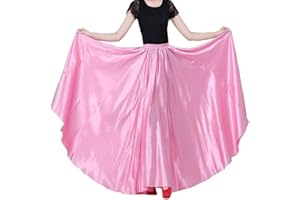 Backgarden Eleganter Damenrock aus Satin, lang, für Ballsaal, Bauchtanz, Performance, Kostüm, Kleid, 20 Meter