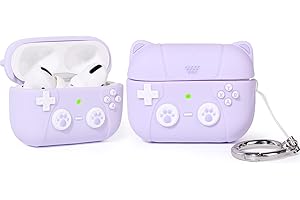 Etui do AirPods Pro 2. / 1. generacji (2023/2022/2019) z brelokiem, silikonowe etui XMBYGY z uroczą kreskówką, ochronne, odporne na wstrząsy pokrowce z zestawami dla kobiet i mężczyzn (CatGPpurple)