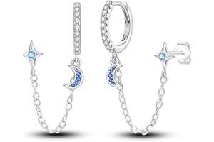 HAPOUR Pendientes de plata de ley 925 con circonita cúbica y parte trasera plana para mujer, circonita cúbica, cartílago, hipoalergénicos, lindos y pequeños pendientes de hélice