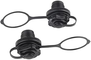 BASOYO 2Pcs Air Valves Inflatable Boat Spiral Air Plugs One-Way Inflation Replacement Screw Boston Valve For Rubber Dinghy Raft Kayak Pool Boat Airbeds Kayak Screw Air Valves Spiral Air Caps