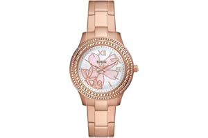 Fossil Stella Zegarek damski, mechanizm kwarcowy z paskiem ze stali szlachetnej lub skóry