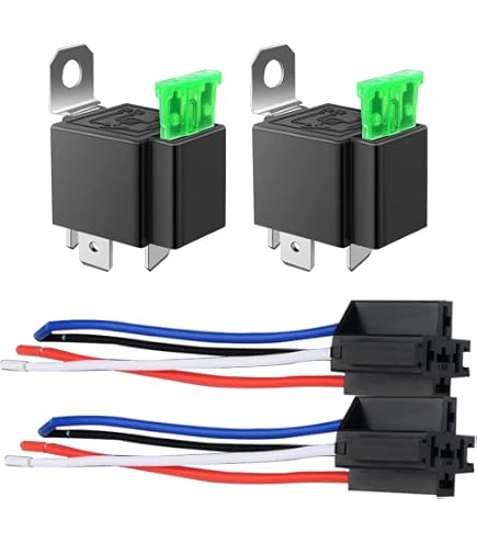 Aiqeer 3 Relais Automobiles 12V 40A 5 Broches Avec Prise Et Câblage - Noir