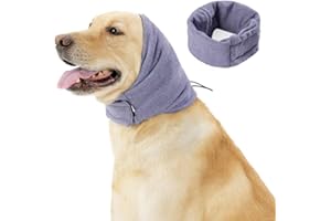 Yanmucy Protección auditiva para Perro, Ajustable, Cierre de Velcro, Orejeras para aliviar ansiedad, protección de Orejas para Cuello