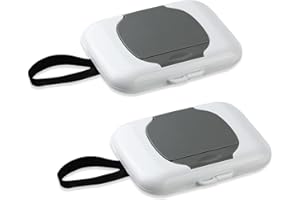 GMHLLES 2-Pack Wet Wipes Dispenser Box Reusable Baby Wipes Dispenser Portable Double Cover Dustproof Design Silicone Sealing Strip Waterproof and Moisture-Proof Hanging Design Refillable