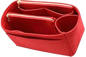 YXBQueen Organisateur de poche en feutre - Poches intérieures pour sacs à main - Organiseur de sac en feutre avec fermeture éclair