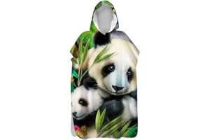 DOTBUY-SHOP DOTBUY Poncho de Bain pour Adulte Enfant Changement Robe, Serviette de Plage avec Capuche, Imprimé Animal Mignon Poncho de Surf en Microfibre Séchage Rapide Légère