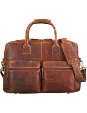 STILORD 'Ben' Vintage Businesstasche Leder groß Unisex Umhängetasche 15,6 Zoll Laptop College Bag Aktentasche...