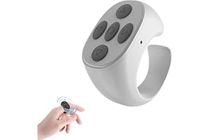 EZNAOBO Fingertip Kabellose Bluetooth-Fernbedienung, Smart-Bluetooth-Fernbedienung, Seitenumkehrer, Fingerspitzen-Fernbedienung, kabelloser Kamera-Fernauslöser für Smartphone, kabelloser Fingerscroller (weiß)