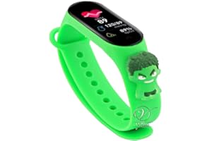 ViGiò Orologio smartwatch bambini super eroi, orologio sport bambini, impermeabile, contapassi, monitor sonno, ricaricabile, utilizzo social, rispondere e effettuare chiamate, cambio tema (verde)