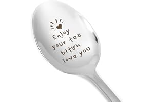Jeffdad Best Friends Friendship Gifts Spoon for Women Girls Enjoy Your Coffee Spoons Gifts for Bestie Female Friends Coffee Tea Lover Gift Christmas Birthday Gift(Tea)