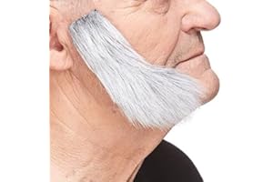 Mustaches Self Adhesive, Novelty, Fake Mutton Chops Sideburns, Gray with White Color