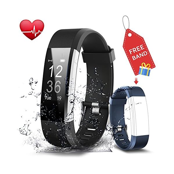 BANLVS Pulsera Actividad, Pulsera Inteligente con 14 Modos de Deporte, GPS  Pulsómetro Monitor de Ritmo Cardíaco Sueño, Monitor de Actividad，Impermeable  IP67 Reloj Inteligente para IOS y Android