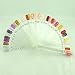 Tinksky 50-in-1 Transparent Fan-shaped False Nail Art Board Tips Stick Polish Foldable Display Board Practice Tool