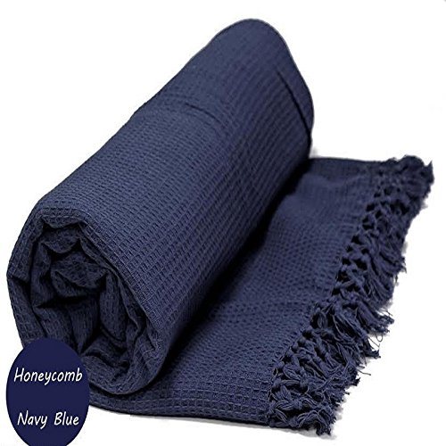 100% Cotton Honeycomb Waffle Sofa/Bed Throw, With Tasselled Edging by Viceroy Bedding (100" x 155", 100% Cotton Honeycomb Waffle Sofa/Bed Throw, With Tasselled Edging by Viceroy Bedding (100" x 155",