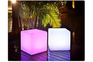 PRECORN Kostka LED w zestawie z obiektem świetlnym USB, świecąca kostka, oświetlenie ogrodowe, oświetlenie