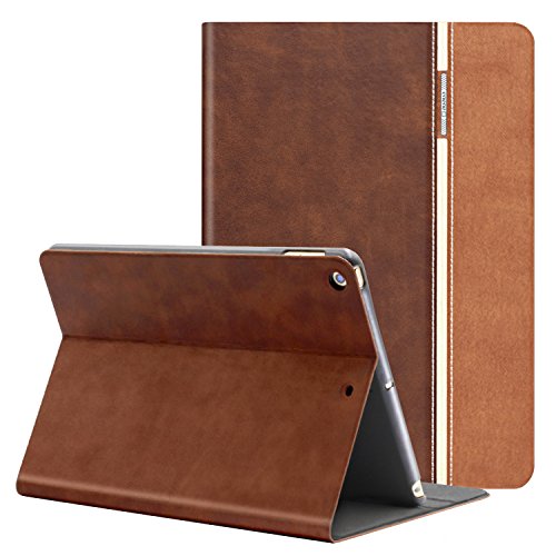 Neues iPad 2017 Hülle, AUAUA iPad 9.7 Leder Tasche Schutzhülle mit Auto aufwachen / Schlaf Funktion + Clear Schutzfolie(Geschenk) für Apple Neues iPad 9,7 2017 Zoll Apple Tablet