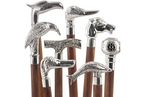 SIGNES GRIMALT Bastone da passeggio VINTAGE (1 unità), legno, manico con teste di animali