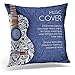 Produktbild XLABDZ Throw Pillow Covers Abstract Retro Music Guitar on Blue Floral of The Concept Arabic Indian Ottoman Motifs Modern Design Decorative Pillows Square Size 18 x 18 Inches Home Decor Pillowcase