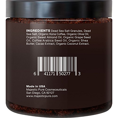 Majestic Pure Kaffeepeeling aus Arabica-Kaffee, 340 g, 100 % natürliche Hautpflege, hilft gegen Cellulite, Dehnungsstreifen, Besenreiser, Akne, Ekzeme, Altersflecken & Krampfadern, natürliche Entgiftung für die Haut - 7