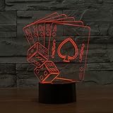 FZAI optische Täuschung 3D-Lampe Poker und Sieben, Farbe wechselnden Nachtlicht - 5