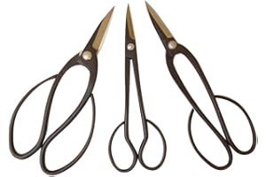 GENKI-BONSAI Profi Bonsai Schere schwarz Edelstahlschneide Bonsaizubehör (Bonsaiwerkzeugset, 3 Scheren schwarz (Japan Qualität)