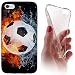 Produktbild iPhone 5 / 5s Softcase Hülle Cover Backkover Softcase TPU Hülle Slim Case für Apple iPhone 5 / 5s (1152 Fußball Fussball Weiß Schwarz Orange)