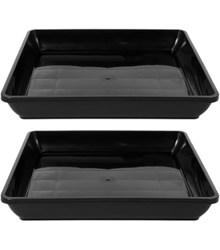 The HC Companies 14 Inch Accent Square Plastic Plant Saucer - Indoor