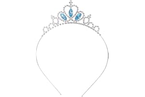 Lotsdonxia Elegant Blue Rhinestone Princess Tiara Crown: A Stunning Hair Accessory Ideal for Girls' Birthday Parties or Weddings - Crystal-Adorned Headband