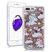 Produktbild SMART LEGEND für iPhone 7 Plus Hardcase Liquid Hülle Glitter Case Hartschale Transparent Schutzhülle Handyhülle Fließen Flüssig Schwimmend Premium Shiny Glanz Sparkle Bling Tasche Skin Schale Hart PC Clear Kristall Handytasche Etui - Mode Einhorn