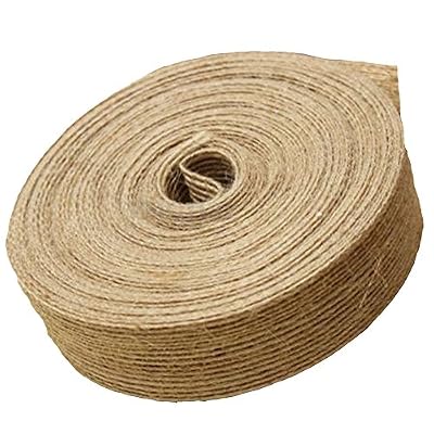 knowing 50M Jute Toile de jute ruban,Natural Jute Art et artisanat Corde de Jute, pour la fleuristerie, carte de mariage, bricolage artisanat, emballage cadeau décoration, Bundling, Brun (2CM)